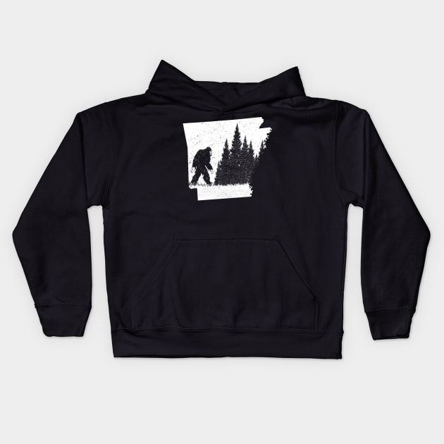 Arkansas Bigfoot Kids Hoodie by Tesszero